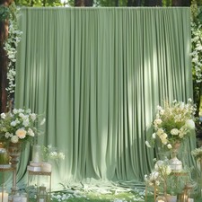 Sage Green Backdrop Curtain 5ft x 7ft for Baby Shower Birthday Parties
