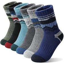 6 Pairs Kids Thermal Merino Wool Hiking Socks - Comfort Style for All Day