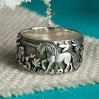 Elegant 925 Sterling Silver Fashion Jewelry Charms Unicorn Rabbit Ring Size 9