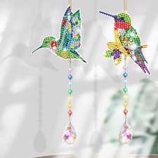5D Diamond Art Painting Suncatcher, DIY Crystal Gem Hummingbird Hanging Ornament