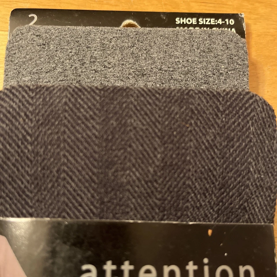 ¡NUEVO! ATENCIÓN MUJER PANTALÓN CALCETINES 2pk TALLA 9-11 Chevron & Gris Sólido #132 Foto 4 de 4