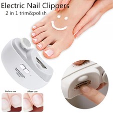 Portable Electric Toe Nail Clippers Light Trimmer Nails Cutter USB Rechargeable