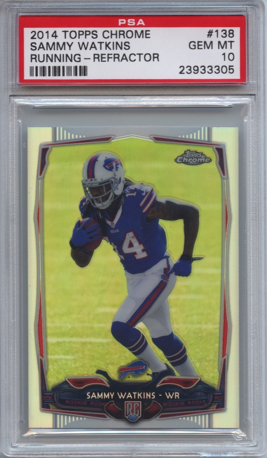2014 Topps Chrome 138 Sammy Watkins Running Refractor PSA 10 Gem Mint RC