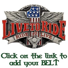 LIVE TO RIDE Eagle Wings Belt Buckle V Twin Engine Motorcycle Biker Metal USA