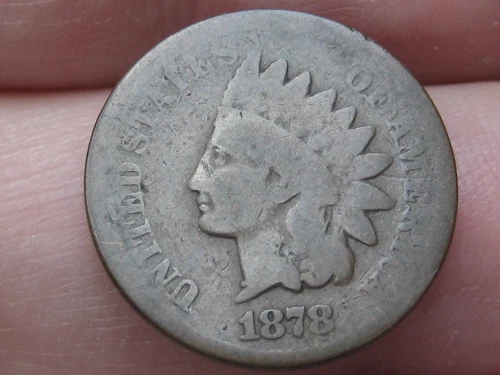 1878 Indian Head Cent Penny- Chocolate Brown, Good Details