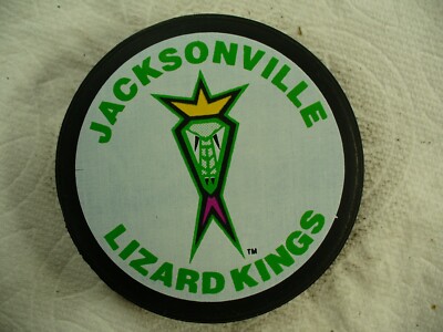 ECHL Jacksonville Lizard Kings League White Logo Rev. Hockey Puck Collect Pucks