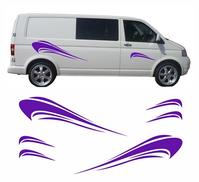 Campervan Motorhome Decal Graphic Set , Purple , Caravan Horsebox etc ...