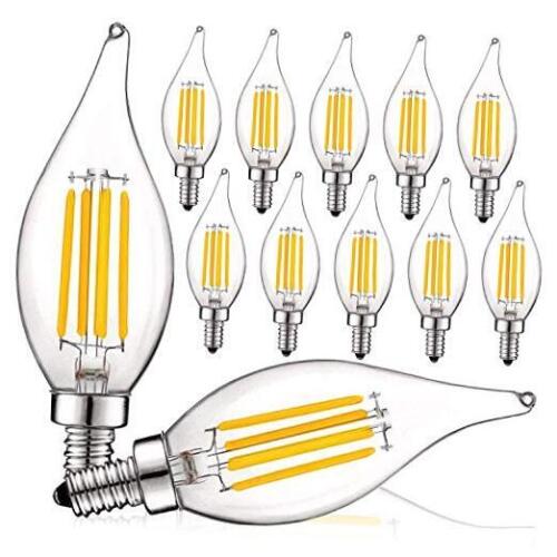 Vintage Candelabra LED Bulb 60W Equivalent, 550 Lumens, 2700k (Warm White)