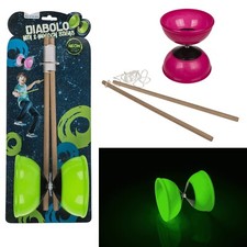 Diabolo Zabawka Metalowy łosoś Neon Różowy Zielony Glow in the Dark Ø 12 cm Żonglowanie