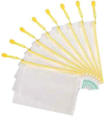 [Ref:509024] TARIFOLD paquet de 8 Pochettes à zip ZIPPER, A5, PVC, jaune