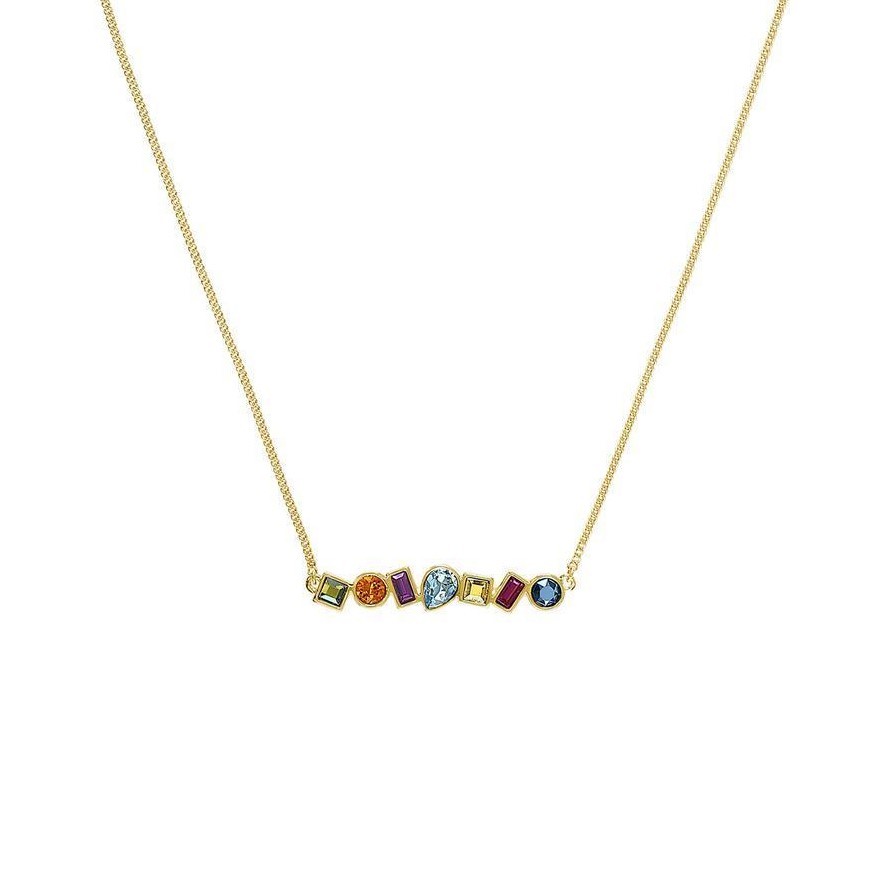 Adore Swarovski Brilliance Mixed Crystal Bar Necklace Mixed Crystals/Gold Plated