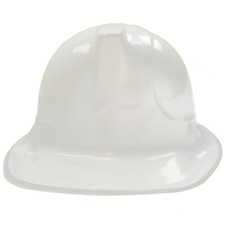 6 Pack Kid's WHITE Plastic Construction Hard Hat Party Costume Accessories