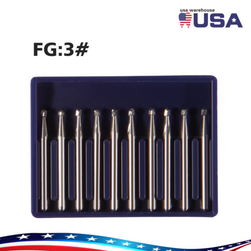10-100pcs Dental Carbide Steel Drills Burs FG-03 for High Speed Handpiece FAS - Picture 7 of 11