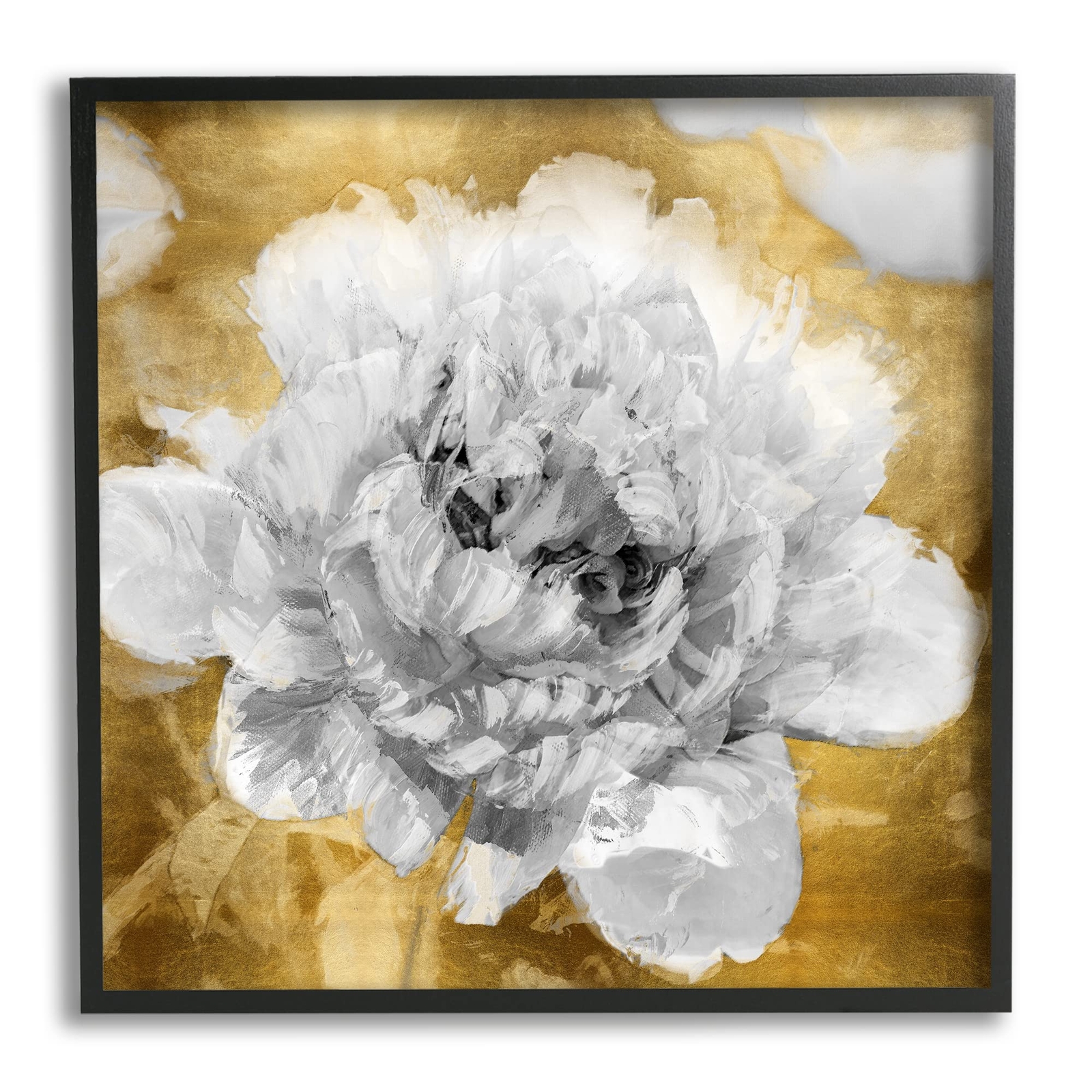 Muted Peony Floral Blossoming Glam Flower Painting Black Framed Wall Art, 24 ...