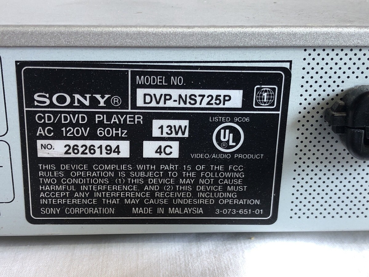 Sony DVP-NS725P Precision Cinema Progressive Drive CD MP3