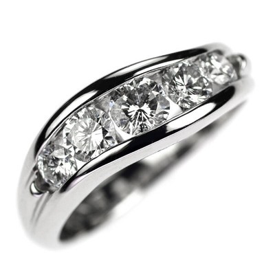 Pt900 diamond ring 1.00ct - Auth free shipping from Japan- Auth 