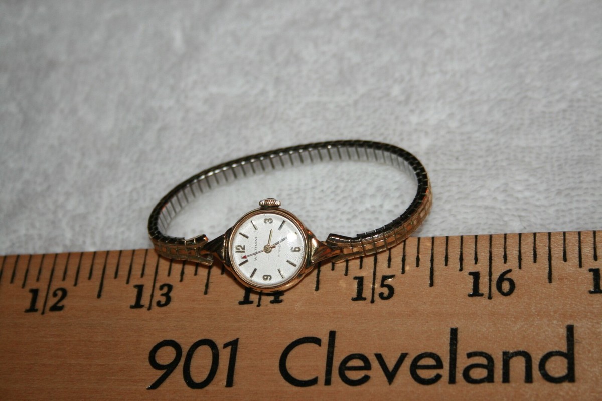 Vintage Waltham 17 Jewels Bracelet Watch AS IS Non Running Vintage Waltham Mens Selfwinding Watch 17 Jewel Numerals Red  main image 2