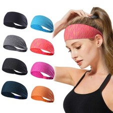 Anti-Slip Wicking Sweat Bands Sweatband Yoga Elastic Wide Headbands for Sports