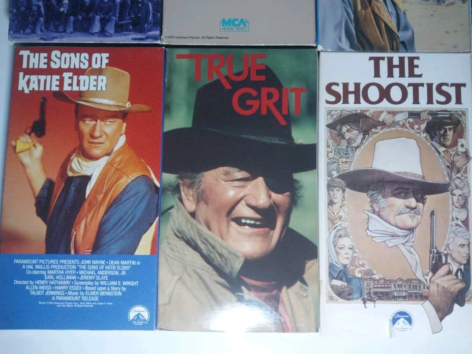 Лот из 7 видеокассет с Джоном Уэйном True Grit, El Dorado, The Shootist, The Cowboys - Изображение 2 из 4