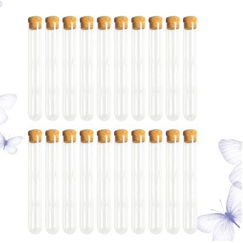 30PCS Prove Trasparenti con Tubi in Sughero con Top in Sughero Test Tube Chimica - Foto 7 di 11