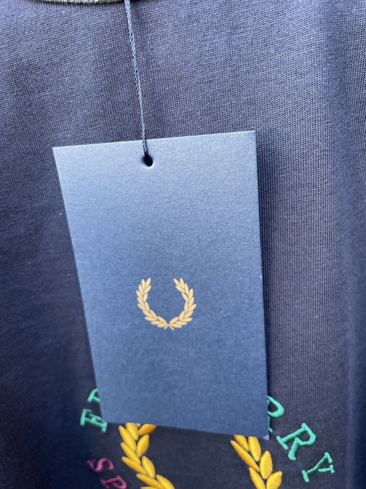 Fred Perry Sportswear Embroidered Logo Ringer T Shirt Tee Navy Small Brand New image 4