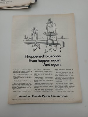 Vintage 70s American Electric Power Company 1975 Magazine Print Ad Black & White