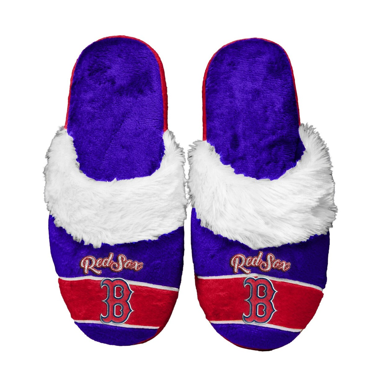 Boston Red Sox Women's Stripe Logo SLIDE SLIPPERS New FREE SHIPPING