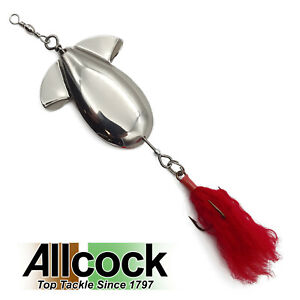 Allcock Colorado Spoon Spinning Lure Silver Red w/ Tail 24 or 33g Fishing