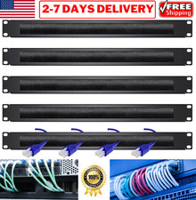 5pc 1U Brush Panel Cable Management Grommet Strip Server Rack Cable Mount 19inch