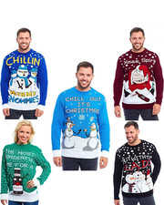 Christmas Mens Womens Xmas Jumpers Unisex Santa Novelty Fairisle Retro Sweaters