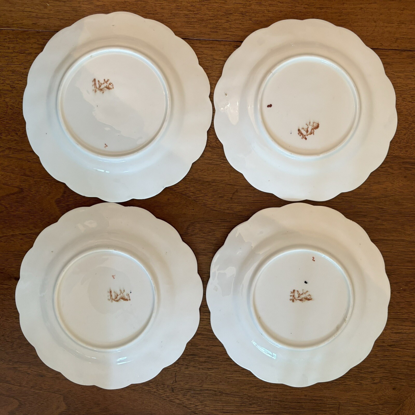 Antique Redfern & Drakeford Plates Handpainted Floral Gold Gilt England Set of 4