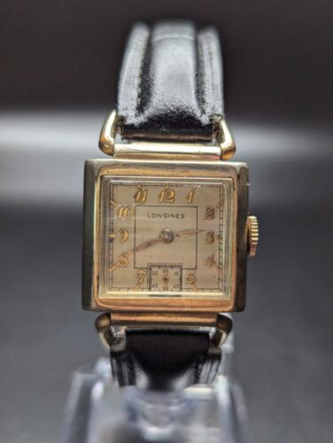 Vintage LONGINES watch cal 10L 10K Gold Fill 1941 Deco Driver Runs
