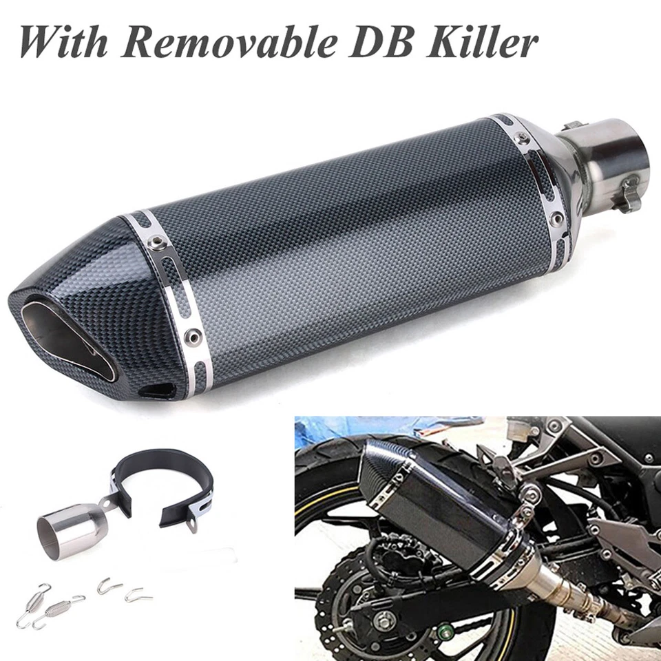 38-51mm Slip-on Exhaust Pipe Muffler w/DB Killer for Motorcycle ATV Yamaha Honda Foto 3 de 4