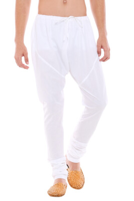 In-Sattva Men's Traditional Indian Style Pure Cotton Solid Churidaar Pants 