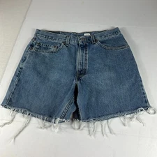 Y2K Levi's Jean Shorts Men's Measured 33* 550 Blue Cut Off Denim Jorts Tag 34