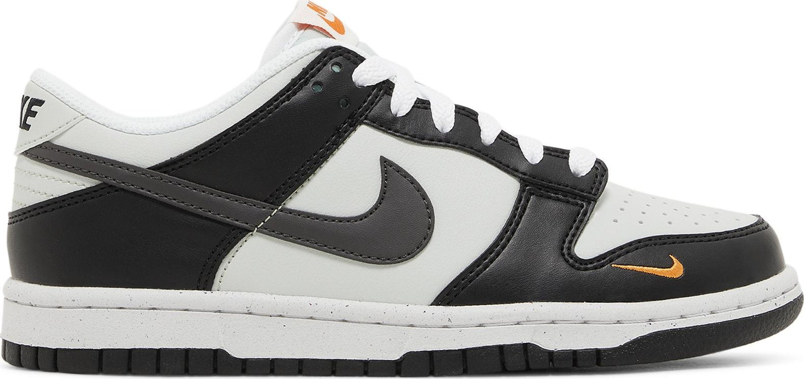 [FN7784-001] Кроссовки для начальной школы Nike DUNK LOW BLACK BRIGHT MANDARIN MINI SWOOSH (GS)