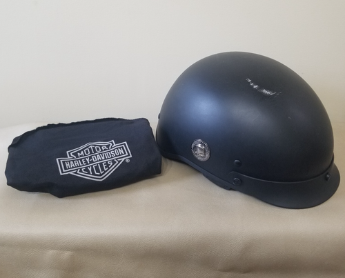 Harley-Davidson Low Profile Matte Half Helmet Size L Willie G w/ Drawstring Bag