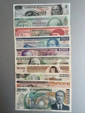 MEXICO BANKNOTE PESO SET SERIES UNC. A/UNCIR. MEXICO BDM MEX