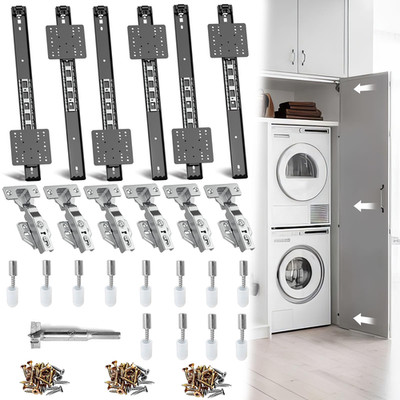 Pisman 16 Inch Pocket Door Slides 6 Pcs Complete Hidden Sliding Hardware Kit