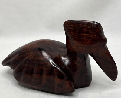 Carved Ironwood PELICAN Beach Coastal Decor Sea Bird 3-1/8 Tall x 6''