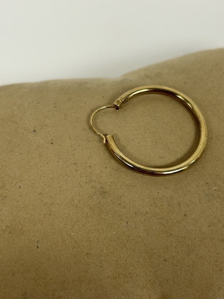 Hoop Cream ELEGANT 14K YELLOW GOLD HOOP EARRINGS 1