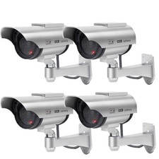 Solar Powered Dummy Security Camera, Bullet Fake Surveillance System with Rea...