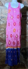 Lauren Ralph Lauren Maxi Dress Large Pink Purple Sleeveless Stretchy Cotton 48”