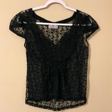 Muche Et Muchette Black Lace Floral Blouse