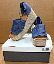 Ana Lisa Denim Blue Espadrilles Womens Shoes 9 R3-S4