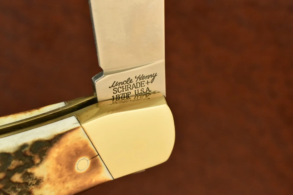 Faca SCHRADE + EUA TIO HENRY VEADO TORRADO JUMBO 5 POLEGADAS ENORME LOCKBACK (23912) - Imagem 3 de 4