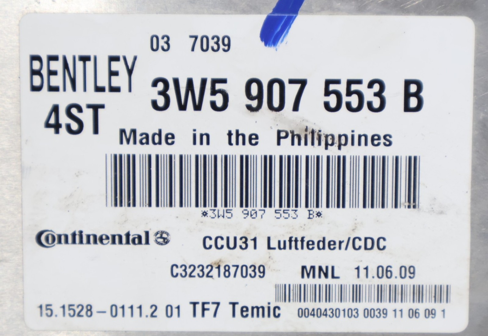 2006 - 2012 BENTLEY CONTINENTAL AIR SUSPENSION COMPUTER CONTROL MODULE UNIT OEM