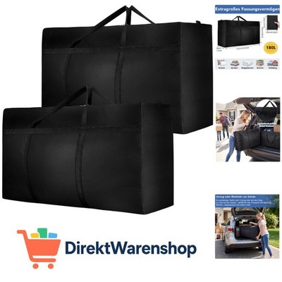 2 Stück 180L Extra Große Aufbewahrungstasche, Oxford Heavy-Duty Umzugstaschen...