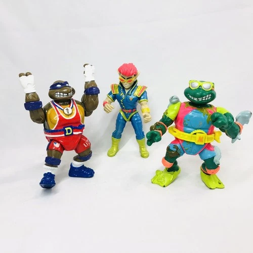 3 VTG 90s TMNT Action Figure Teenage Mutant Ninja Turtles Playmates Toon Zak Lot