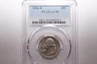 1936-D WASHINGTON QUARTER GRADED PCGS AU50 VERY LIGHT TONING